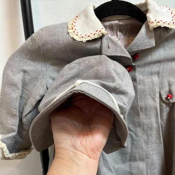 Vintage 1950 Little Miss Robin Gray Bundle Jacket and Bonnet Hat Toddler Girl - Picture 2 of 10